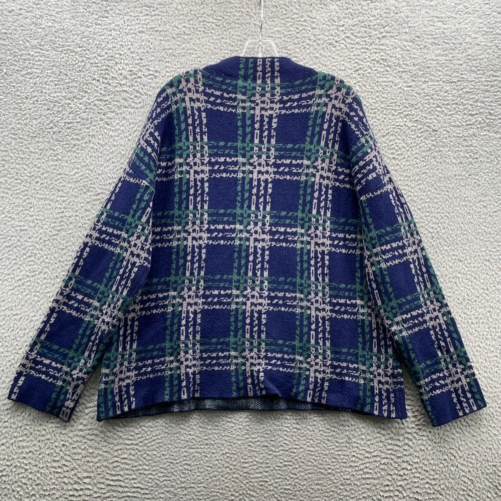 Cyrus Sweater Women's XL Blue Plaid Mock Neck Academia Corpcore Business 90's‎